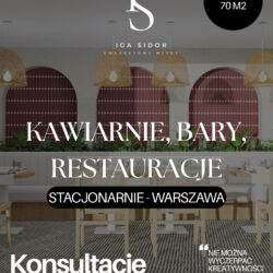 Konsultacja wnętrzarska STACJONARNA - WARSZAWA dla restauracji, barów i kawiarni.